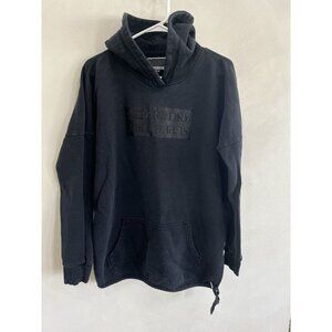 Superdry Womens Logo Hoodie Black Size 6 Sweatshirt Pullover Long Sleeve